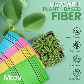 Modu 10-piece green exfoliating set with eco packaging