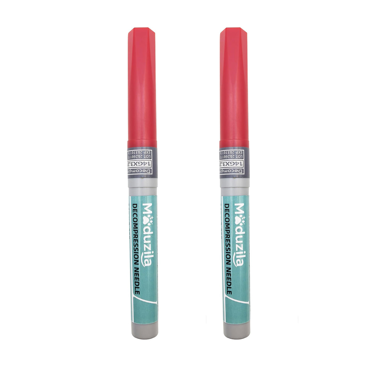 Moduzila Emergency Decompression Needles packaging shown for travel-friendly storage and quick access