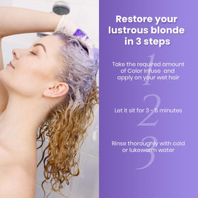 MOEHAIR toner being massaged for even pigment deposition.