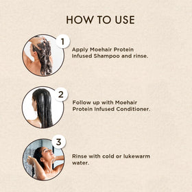 Shiny hair after MOEHAIR shampoo and conditioner duo