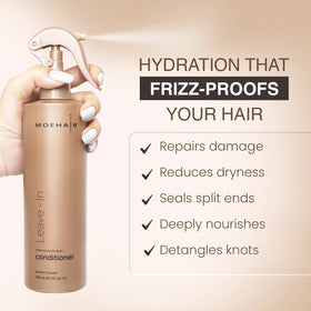 MOEHAIR ingredients with argan oil and proteins for smoother-looking strands