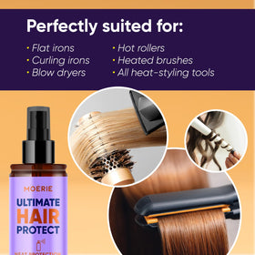 Moerie leave-in conditioning action demonstrates frizz control without heaviness