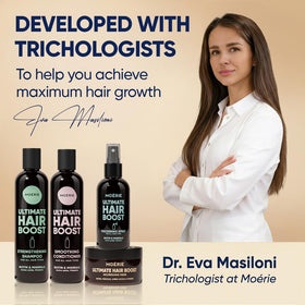 Moerie rosemary and biotin blend illustration for stronger-looking hair