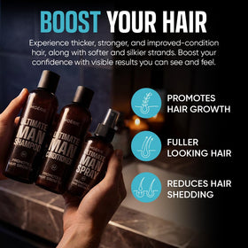 Moerie Ultimate Men Bottle close-up highlighting convenient leave-in step.