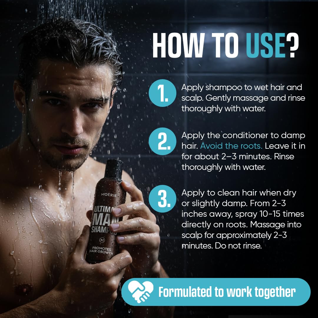Moerie Ultimate Men Grooming Routine scene with all three products.
