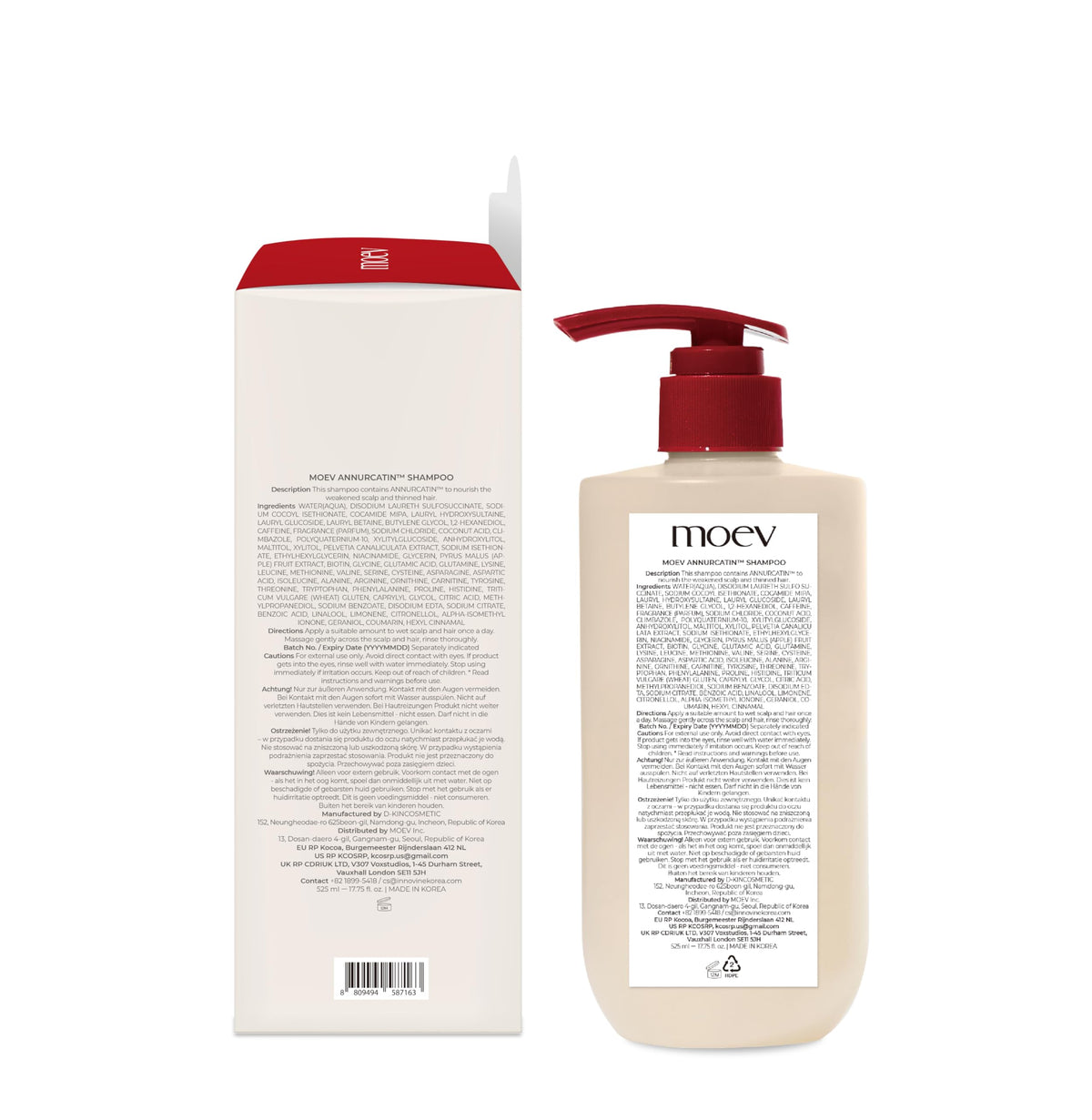 Shampoo box communicates suitability for all hair types.
