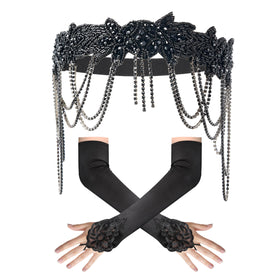 MoHern 1920s flapper headpiece glitter for glamorous party looks.