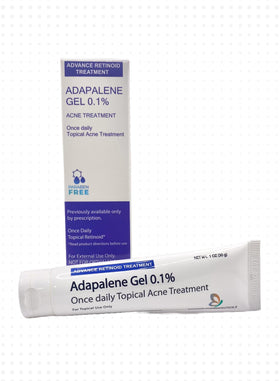 Mohnark Adapalene gel swatch highlighting oil-free formula for sensitive skin.