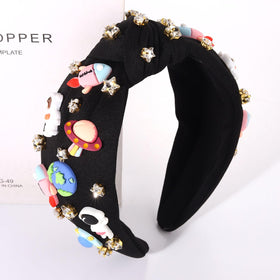 Mokkia Space Headband Earth motif to complement casual or cosplay looks