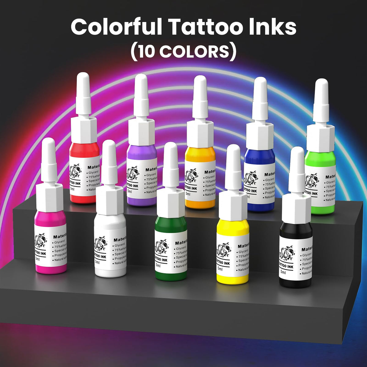 MOKOHOA ink bottles and caps simplify color testing and practice.