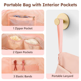 MOKURA organizer with pockets and elastic bands keeps hair tools tidy and accessible