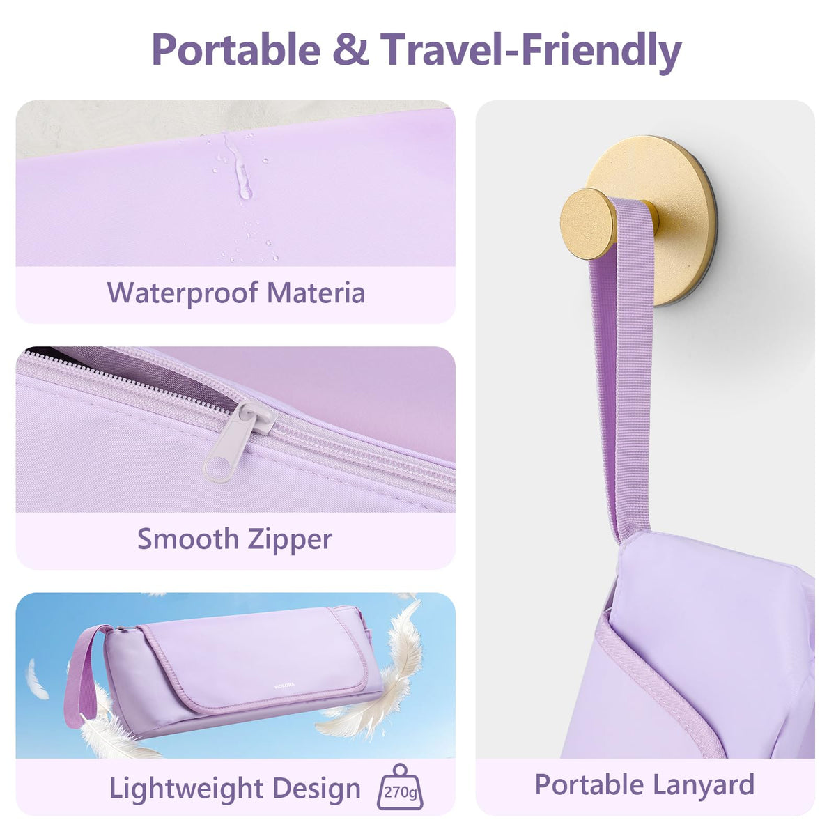 MOKURA hand strap enables easy carry from vanity to travel