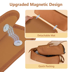 MOKURA heat resistant neoprene mat protects surfaces during styling