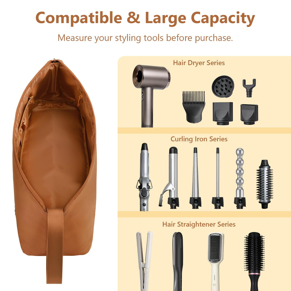 MOKURA organized interior with pockets and elastic bands keeps tools tidy