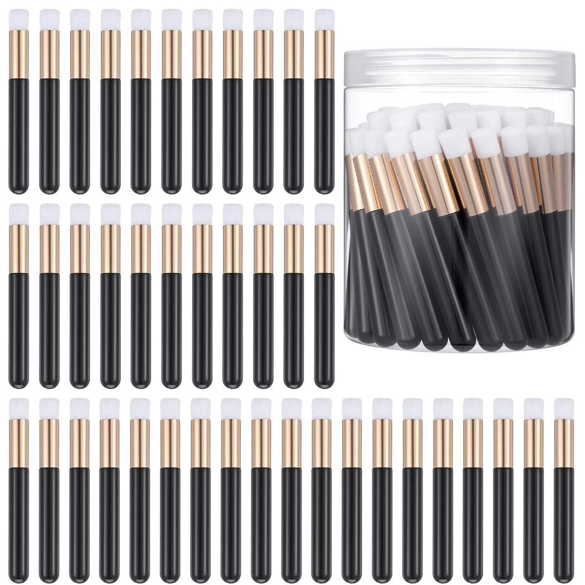 Molain flat-head lash brush for easy mask application.