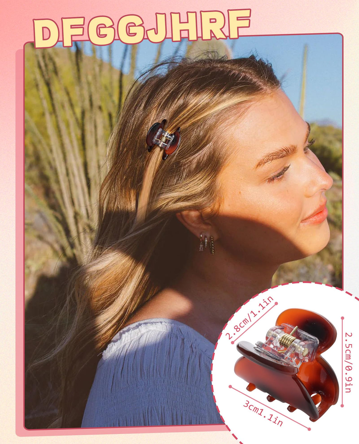 Molans claw clip side view highlights smooth edge design.