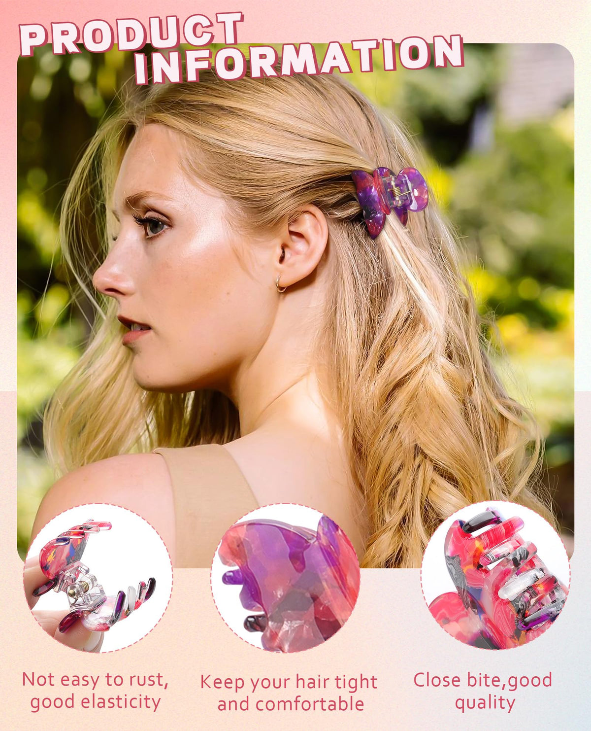 Molans Claw Hair Clip packaging-ready set for versatile styling.