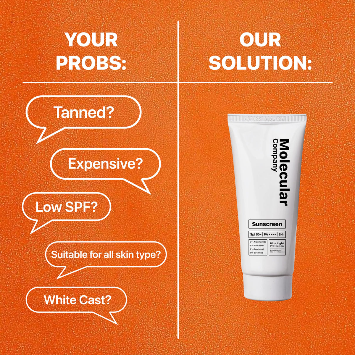Molecular Company sunscreen suitable for all skin types.