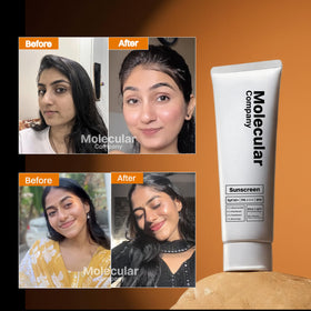 Molecular Company sunscreen with hydrating Niacinamide for glow.