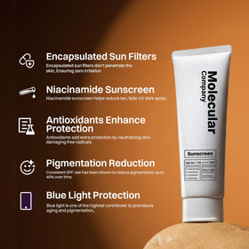 Molecular Company sunscreen texture spreads smoothly on the skin.