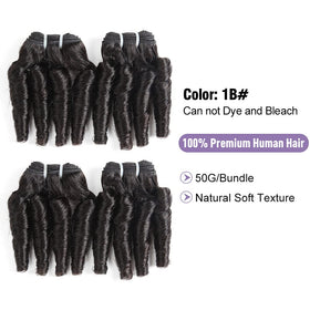 Molefi Brazilian virgin Funmi curly hair close-up shows durable double weft.