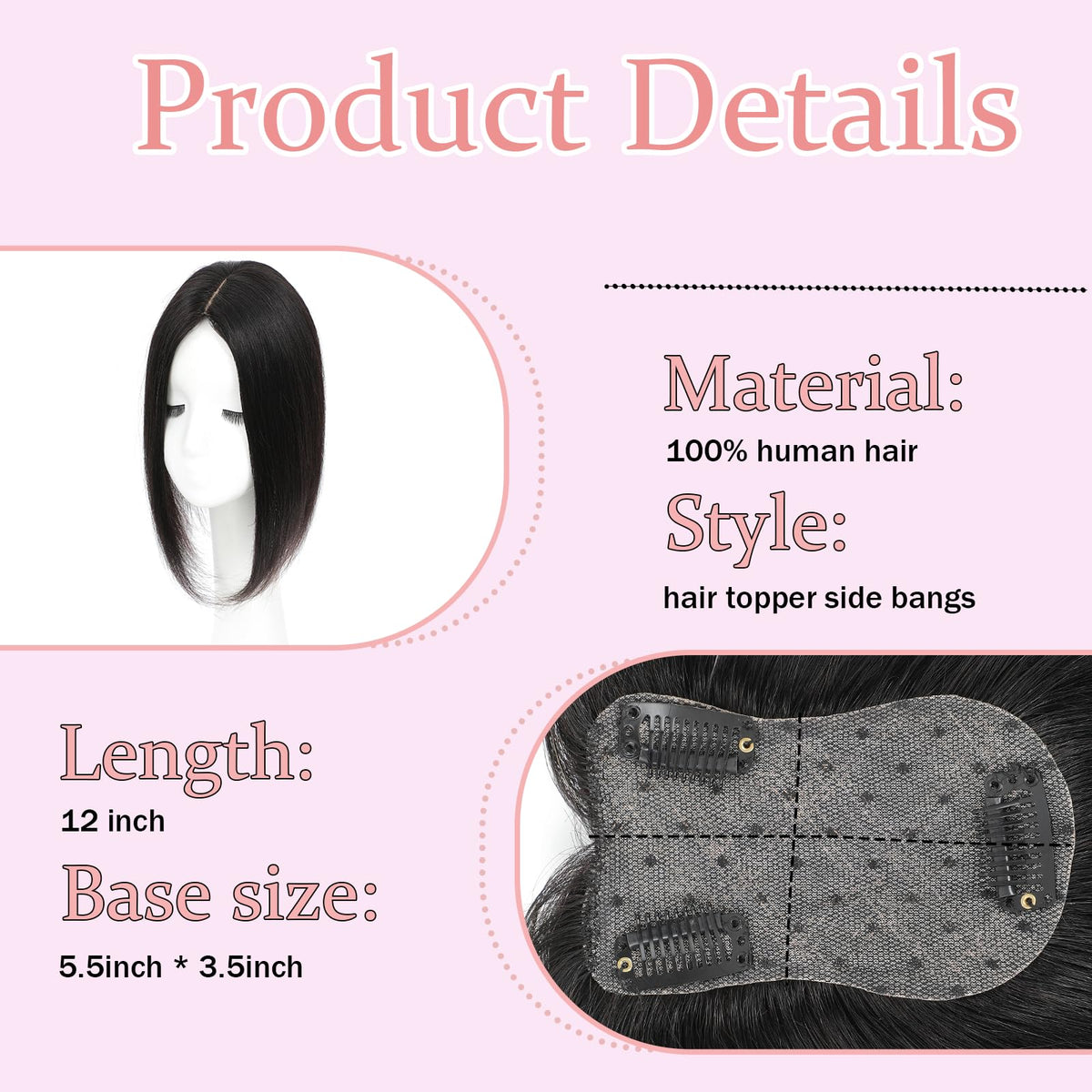 Molleas clip in bangs topper helps framing the face naturally