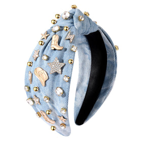 MOLOCH Western Headband with cowgirl boot and star charms for a bold rodeo-ready look.