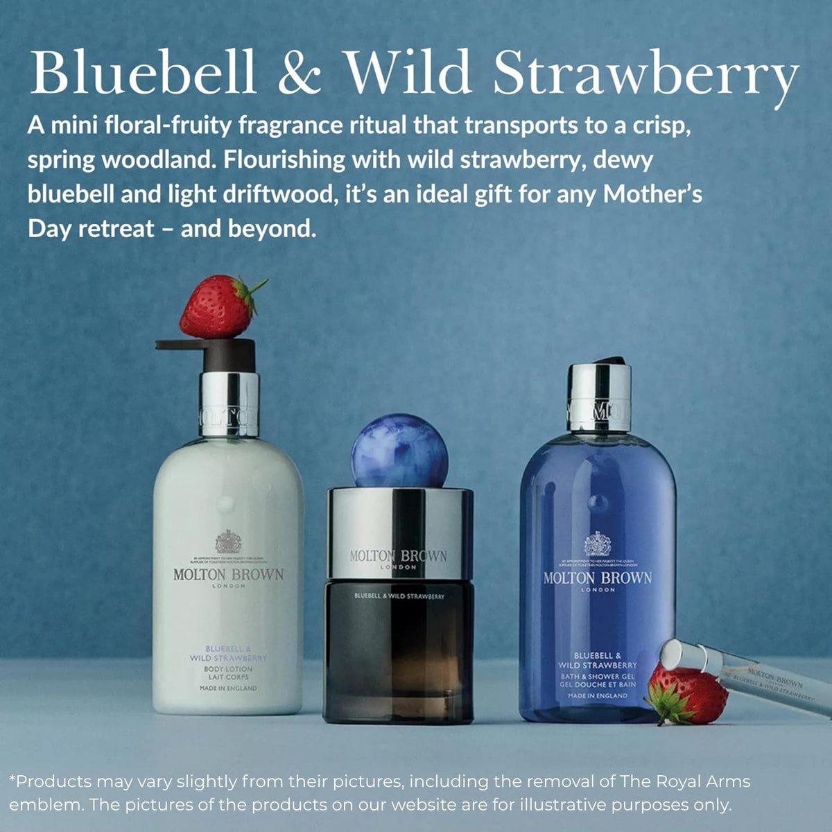 Close-up of lather showing vibrant scent notes from Bluebell and Strawberry