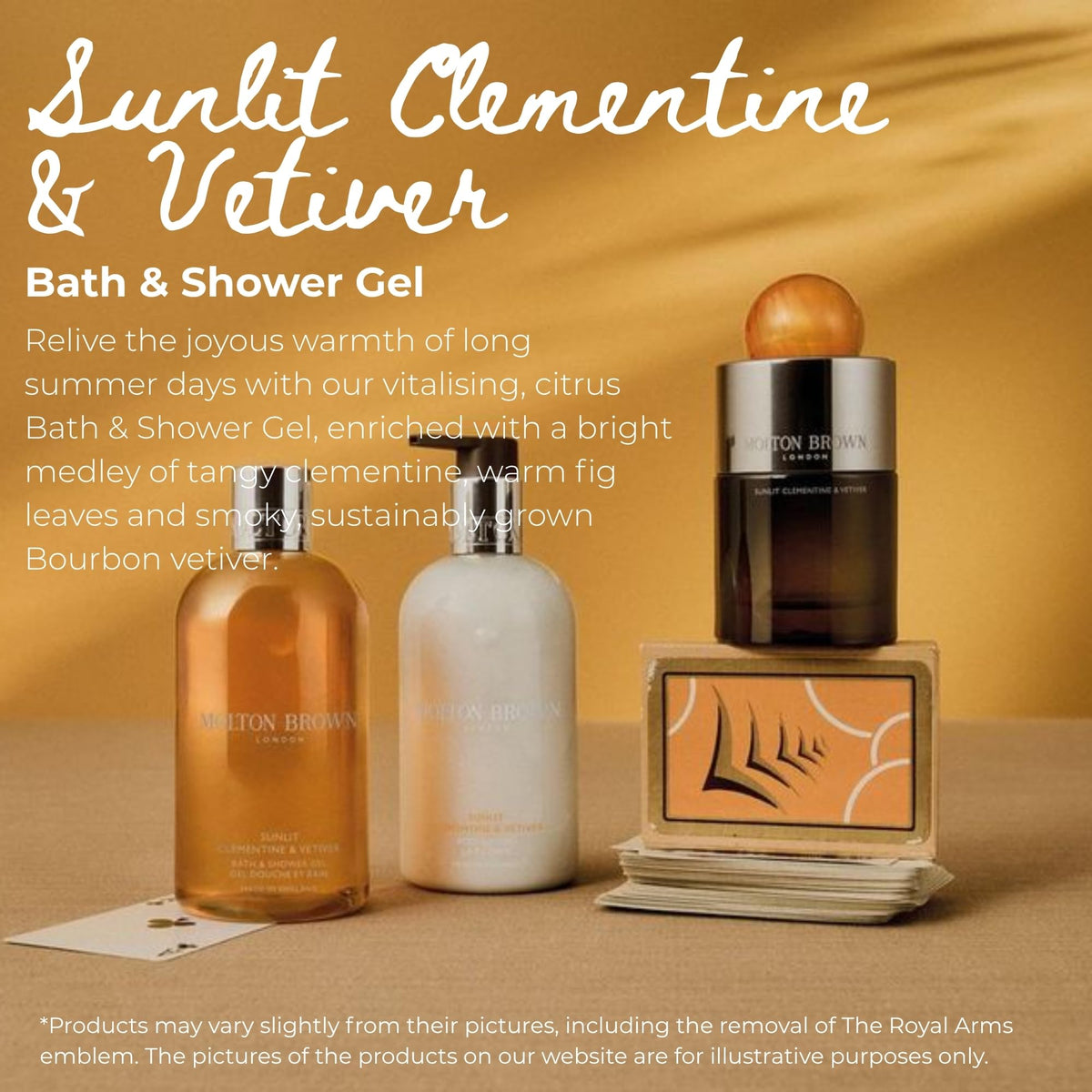 Molton Brown Clementine and fig leaves note close-up highlighting fresh scent.