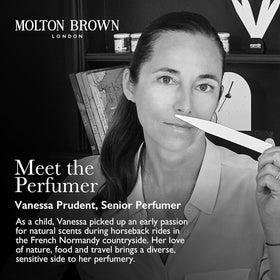 Molton Brown Aroma Reeds diffuser bottle on shelf enriching living room ambience