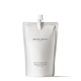 Molton Brown refill pouch supports sustainable top-ups and less waste.
