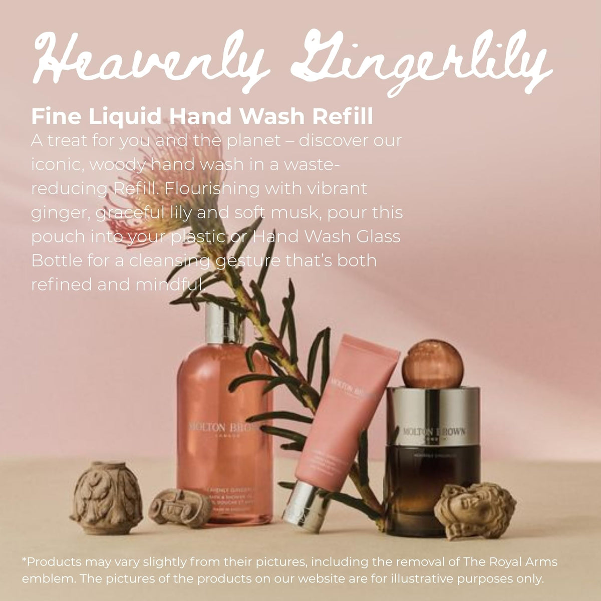 Molton Brown Heavenly Gingerlily refill pouch shown for sustainable top-ups