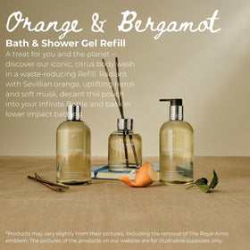 Molton Brown Orange and Bergamot Body Wash Refill pour releasing refreshing lather