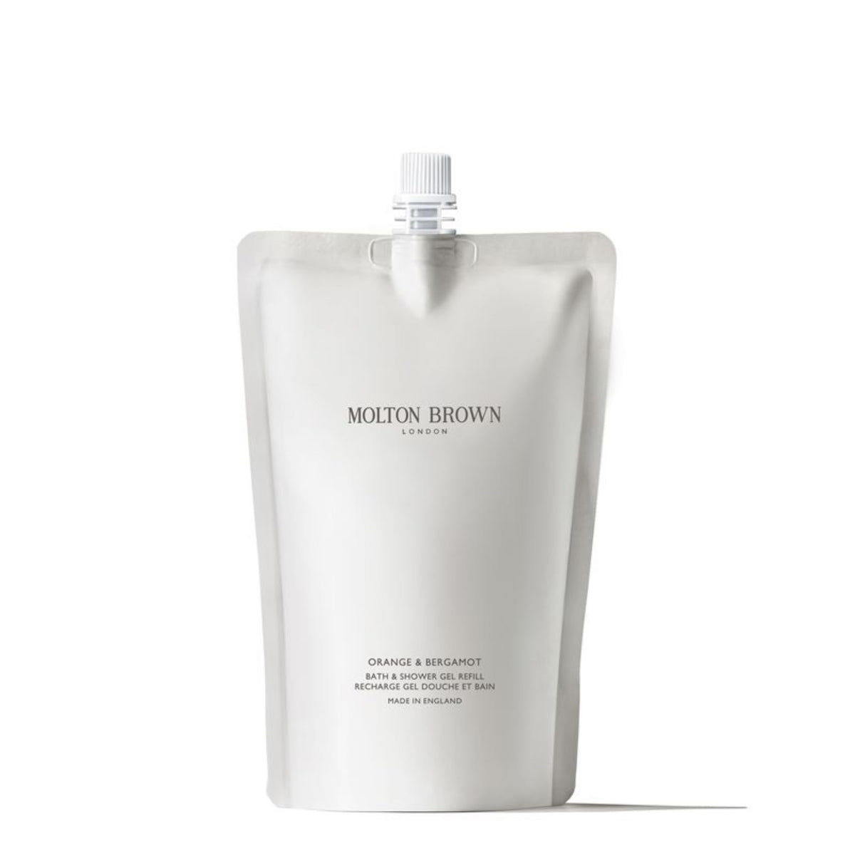 Molton Brown Orange and Bergamot Body Wash Refill 300ml bottle showcasing bright citrus scent