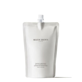 Molton Brown Orange and Bergamot Body Wash Refill 300ml bottle showcasing bright citrus scent