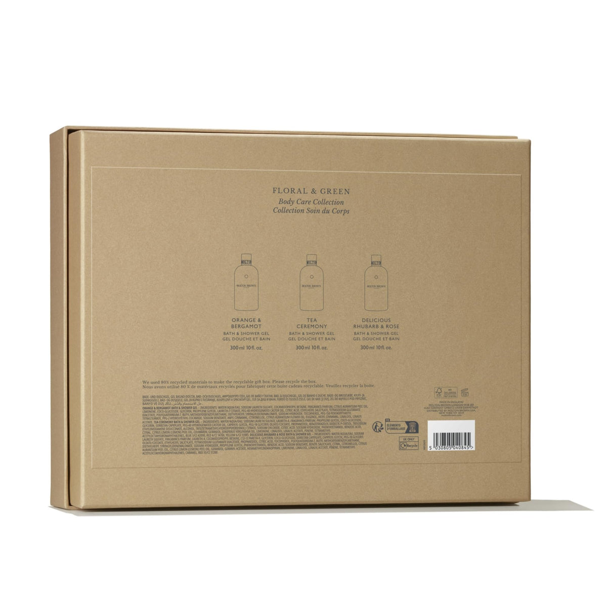 Molton Brown Gift box uses 80% recycled materials and is fully recyclable