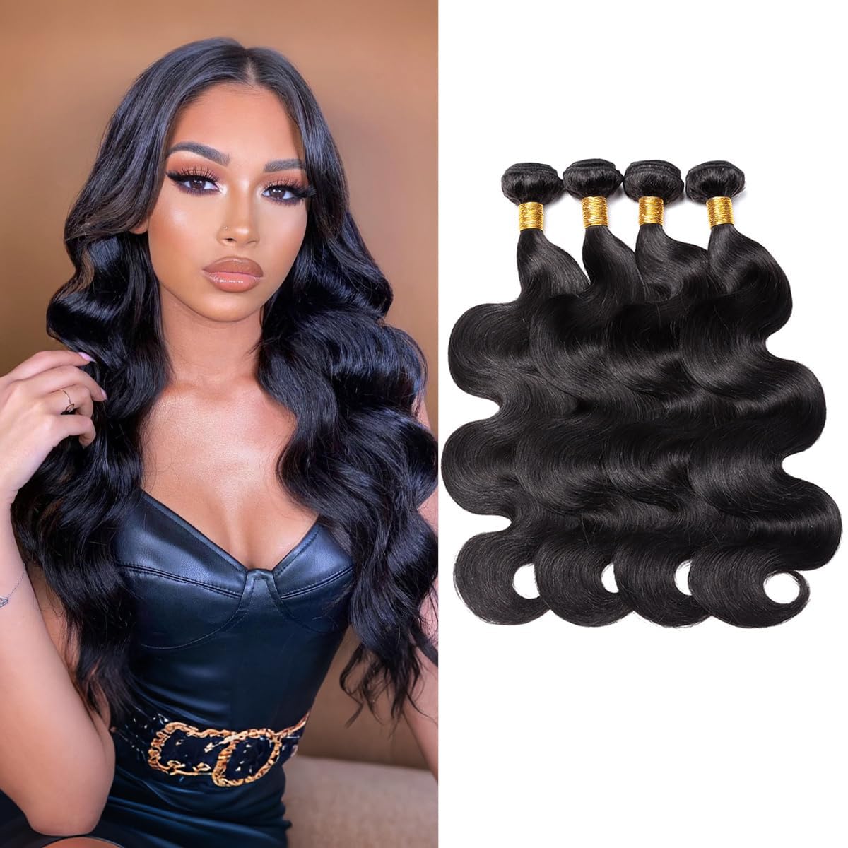 Moluxeu 12A body wave bundles 20 inch—seamless natural volume