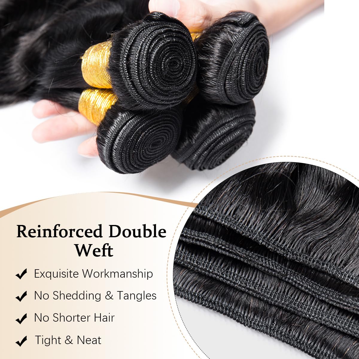 Moluxeu 12A body wave bundles 22 inch—soft, silky texture and durable weft
