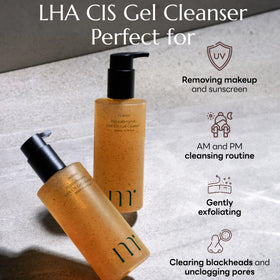 Molvany LHA CIS Gel Cleanser with pump promotes skin softness after cleansing.