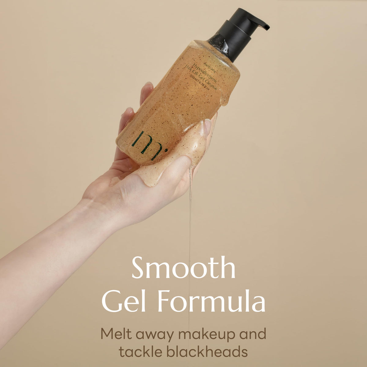 Molvany LHA CIS Gel Cleanser pore-refining closeup shows tightened pores.