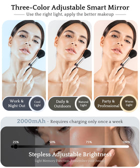 Detachable smart fill light mirror from MOMIRA with adjustable brightness