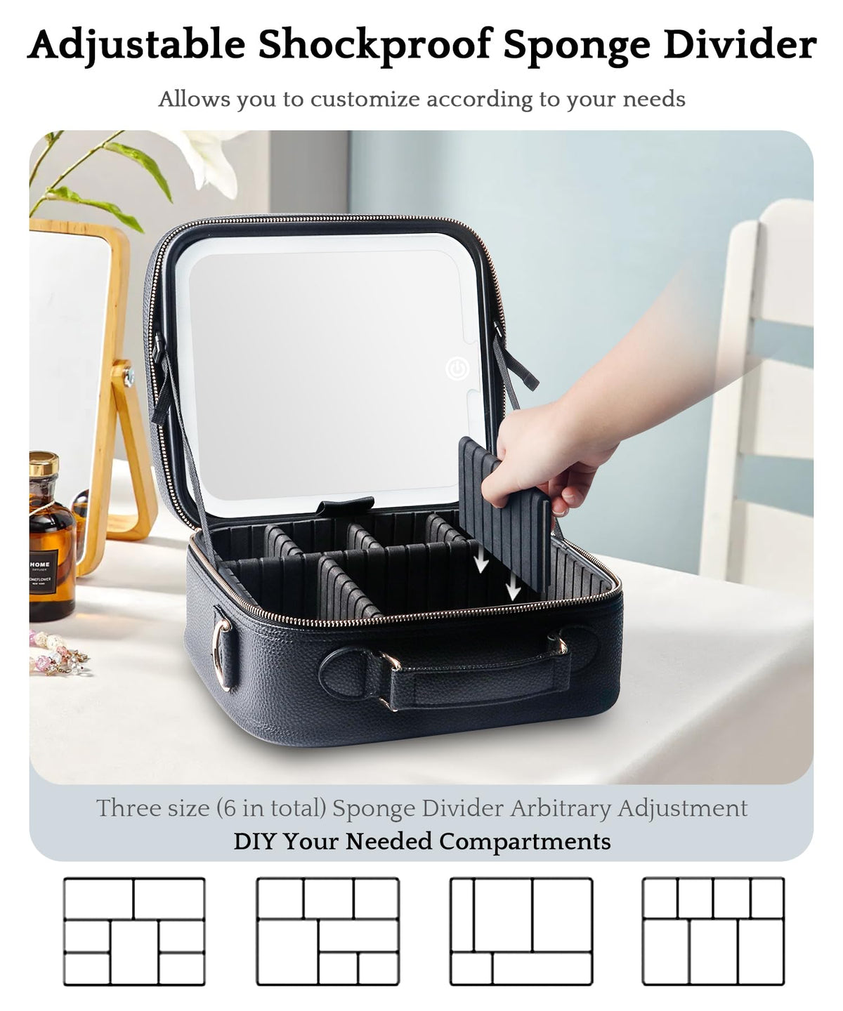 Spacious brush bag inside MOMIRA case keeps tools organized on travel