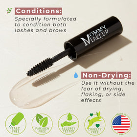 Mommy Makeup Lash Shield delivers a waterproof finish for lashes