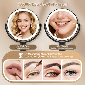 MOMOKUBA makeup mirror 360 degree rotation for easy angle adjustments