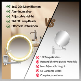 Momokuba rechargeable LED mirror with USB charging