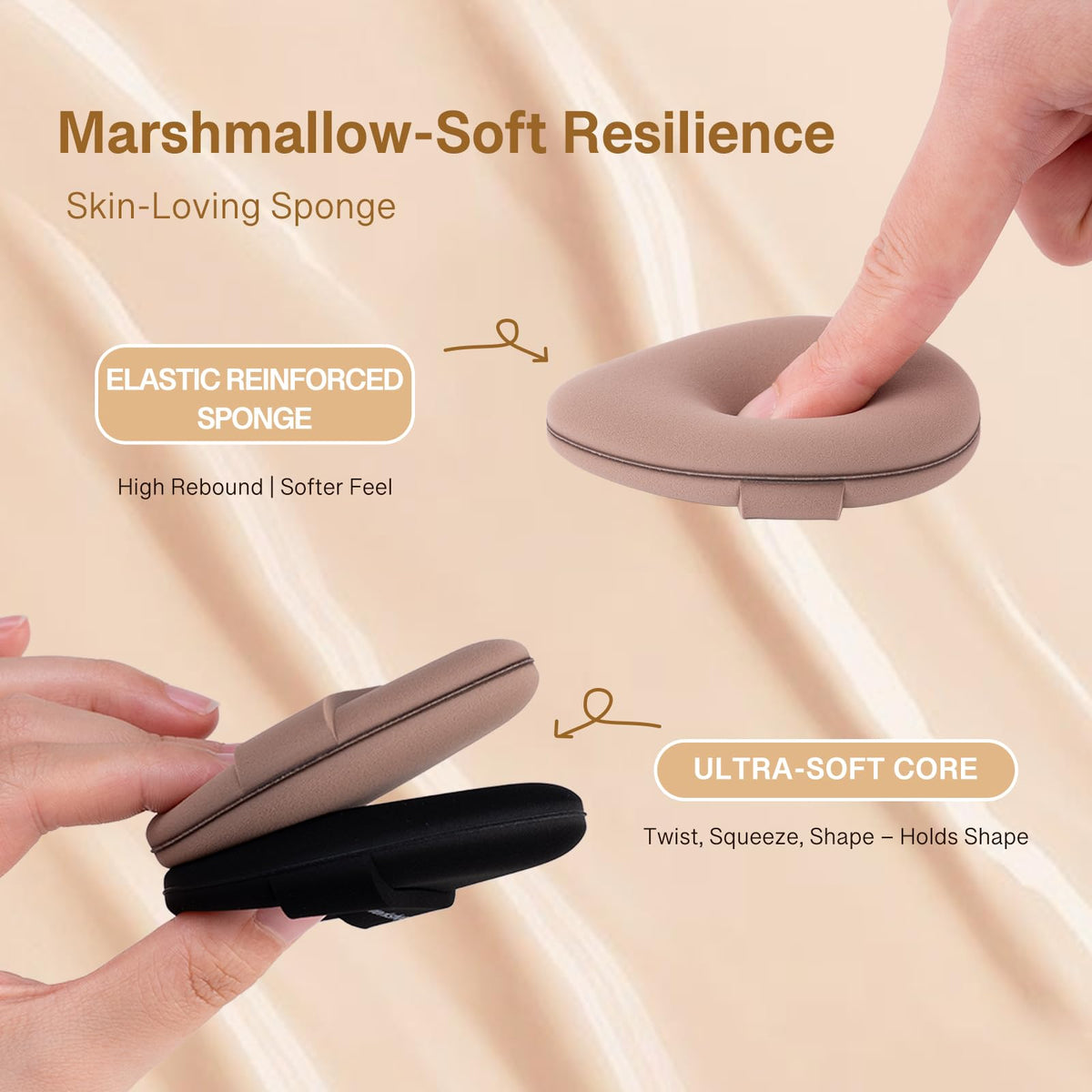 Momo's Workshop easy-clean, reusable puff for daily makeup routines.
