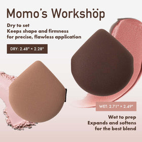 Momo's Workshop lychee leather detail enhances grip during makeup.