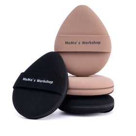 Momo's Workshop large makeup sponge puff for quick, even foundation application.