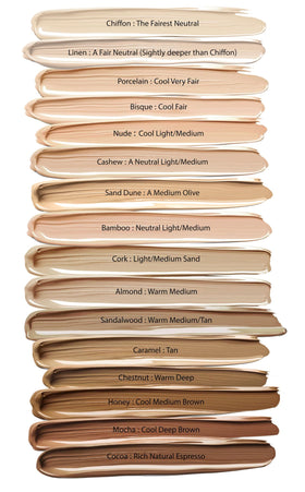 Mom's Secret Sand Dune foundation swatch reveals medium olive undertone for warm skin.