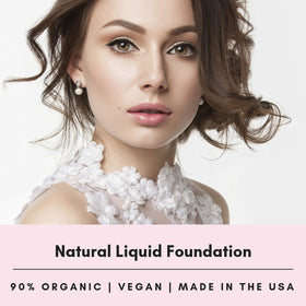 Vitamin E enriched foundation smoothing and nourishing the skin.